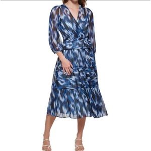 Calvin Klein blue v-neck dress NWOT size 12